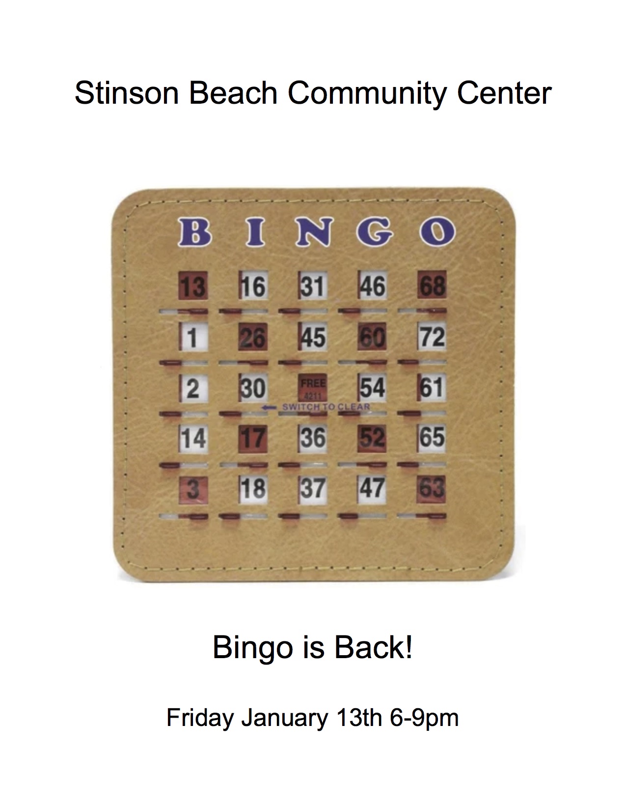 Bingo at SBCC